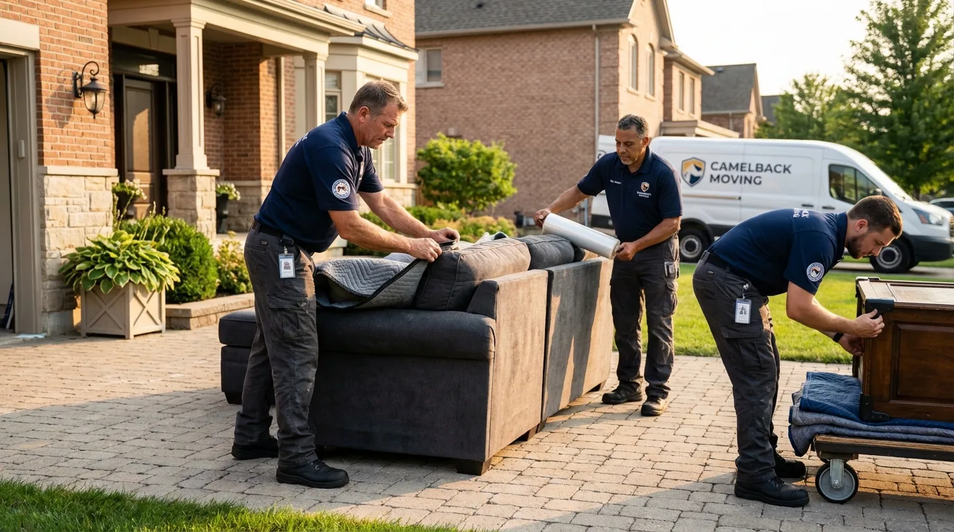 Large estate moving crew wrapping furniture in Pahrump, NV